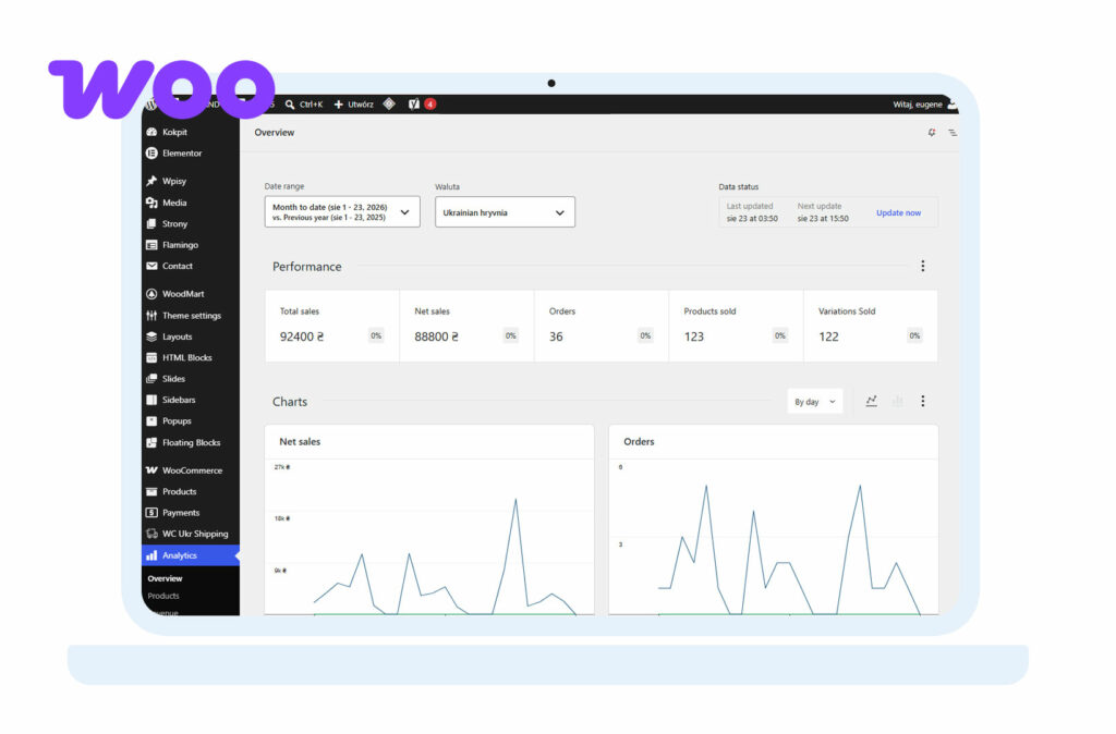 Administracja i opieka techniczna WooCommerce