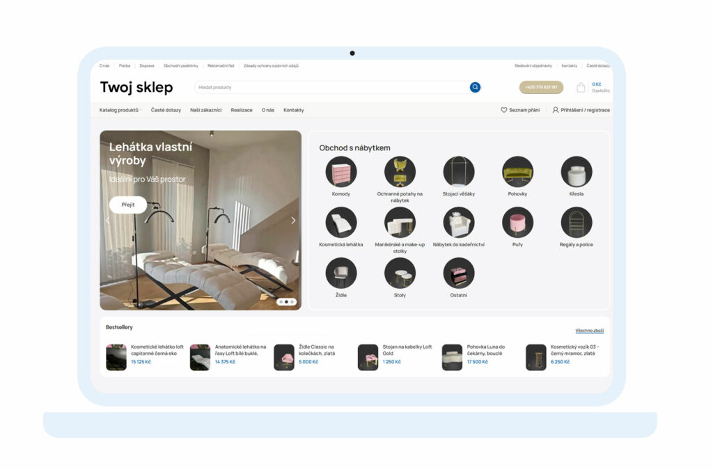 Sklep internetowy z meblami — konfigurator produktów, warianty i dostawa gabarytowa