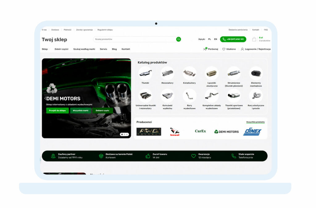 Sklep internetowy z częściami samochodowymi — duży katalog, zaawansowane filtry i integracje 6