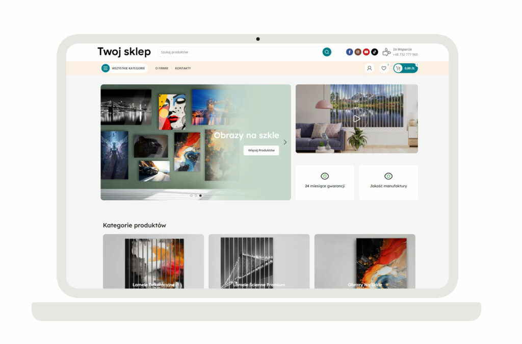 Sklep internetowy z dekoracjami wnętrz — warianty, wymiary i produkty na zamówienie