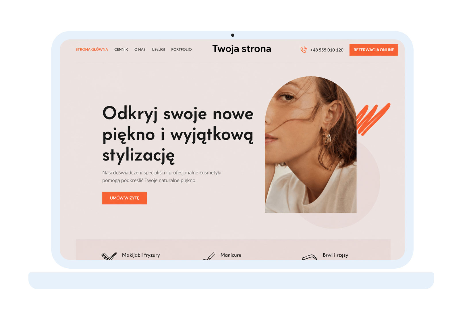 Strona internetowa dla salonu beauty i barbershopu — rezerwacja wizyt online, kalendarz i płatności Strona internetowa dla salonu beauty i barbershopu — rezerwacja wizyt online, kalendarz i płatności